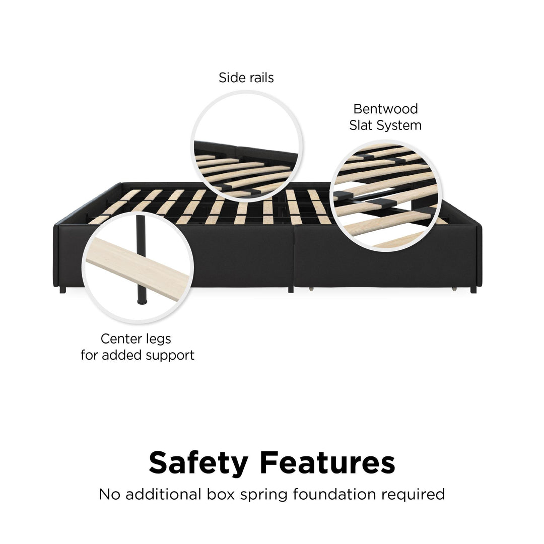 Elegant Maven Platform Bed online -  Black Faux Leather 