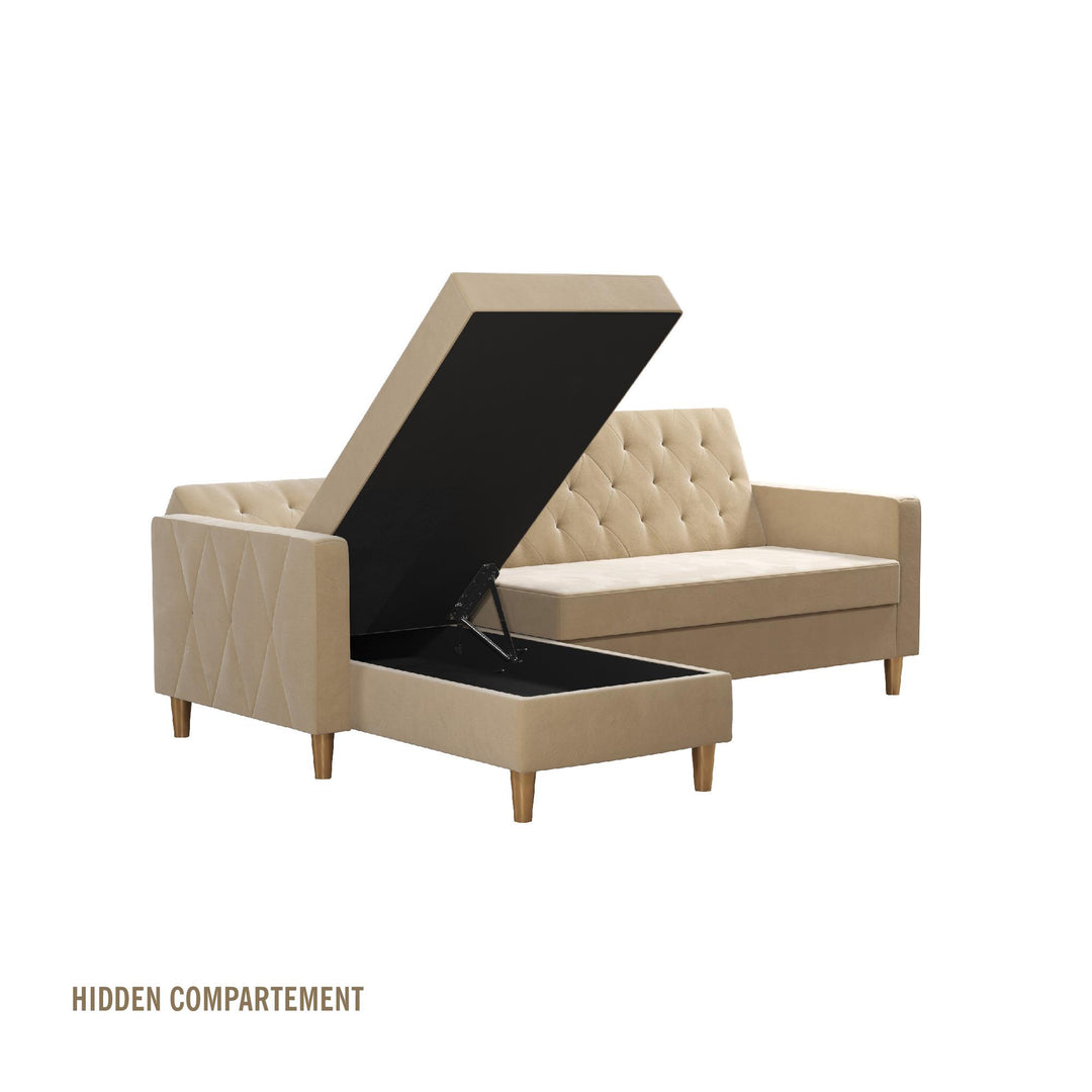 Liberty Reversible Sectional/Futon with Storage - Ivory