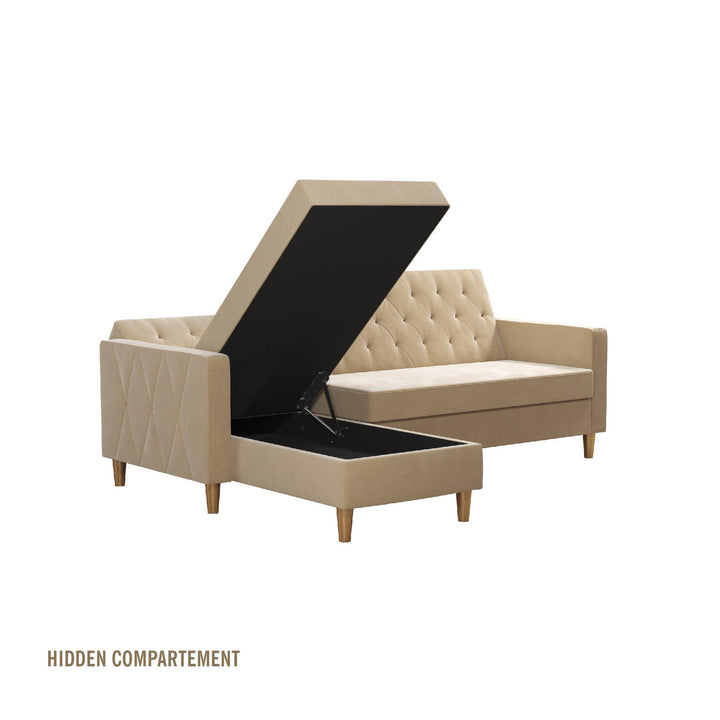 Liberty Reversible Sectional/Futon with Storage - Ivory