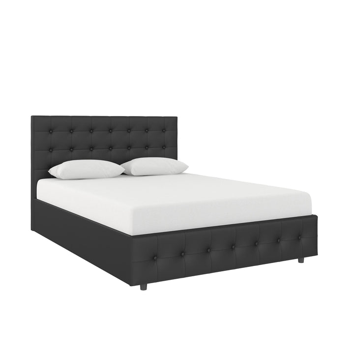 Cambridge Upholstered Bed with Gas Lift Storage Compartment - Black - Queen
