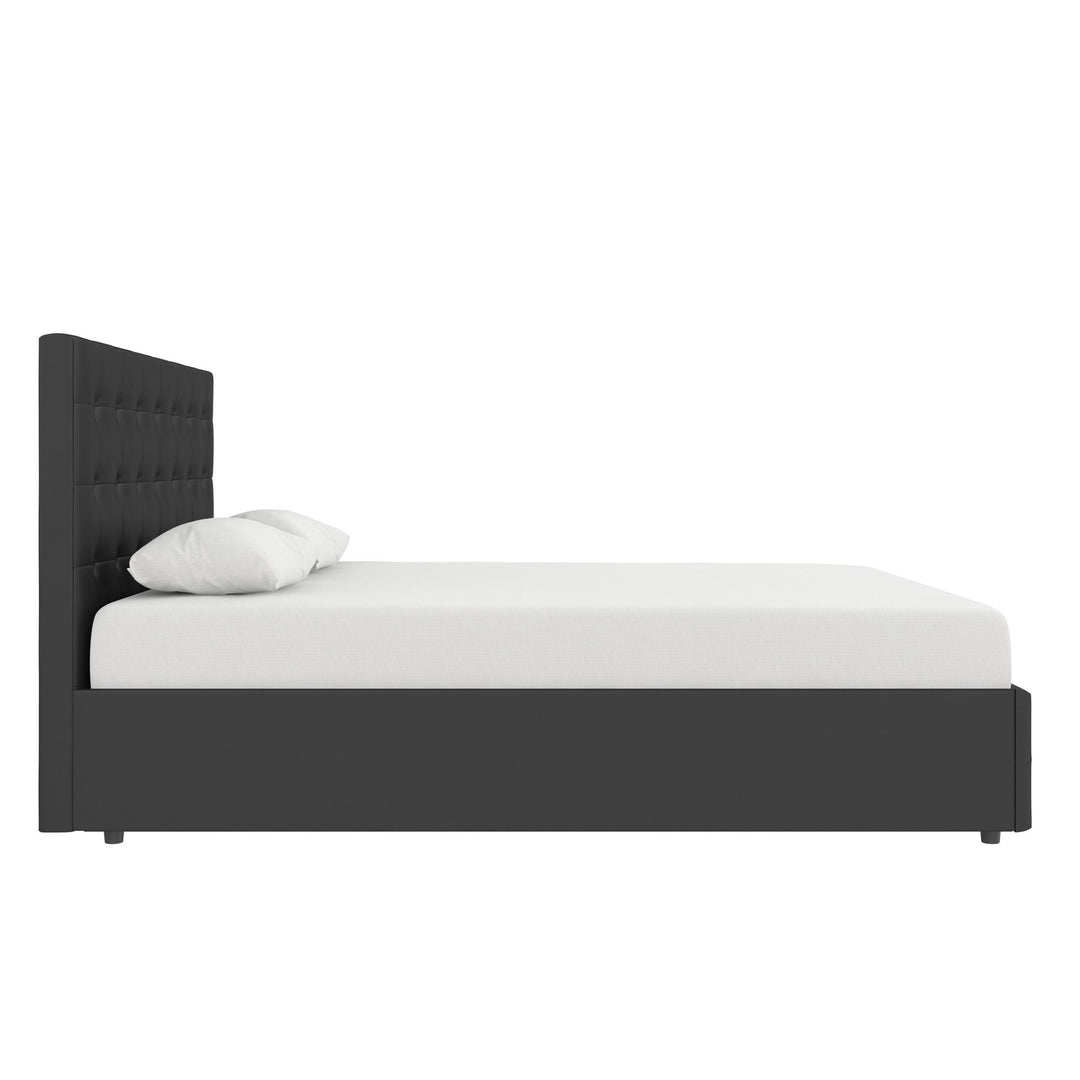 Cambridge Upholstered Bed with Gas Lift Storage Compartment - Black - Queen
