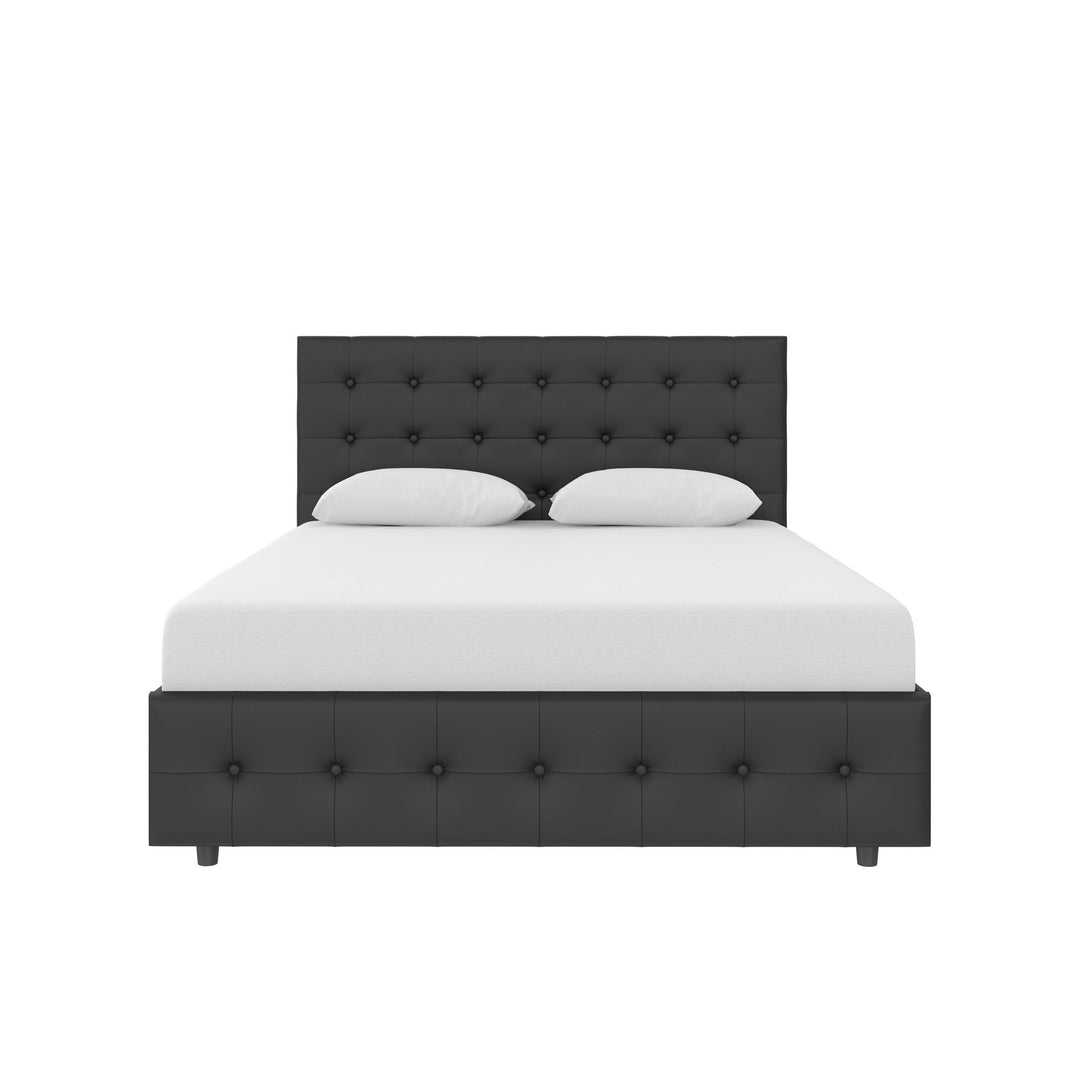 Cambridge Upholstered Bed with Gas Lift Storage Compartment - Black - Queen