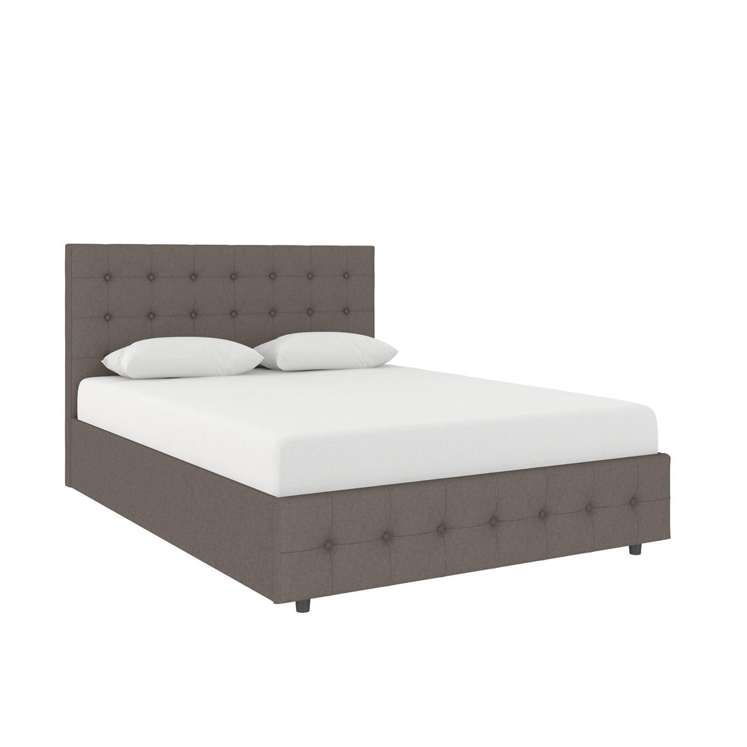 Cambridge Upholstered Bed with Storage - Grey Linen - Queen