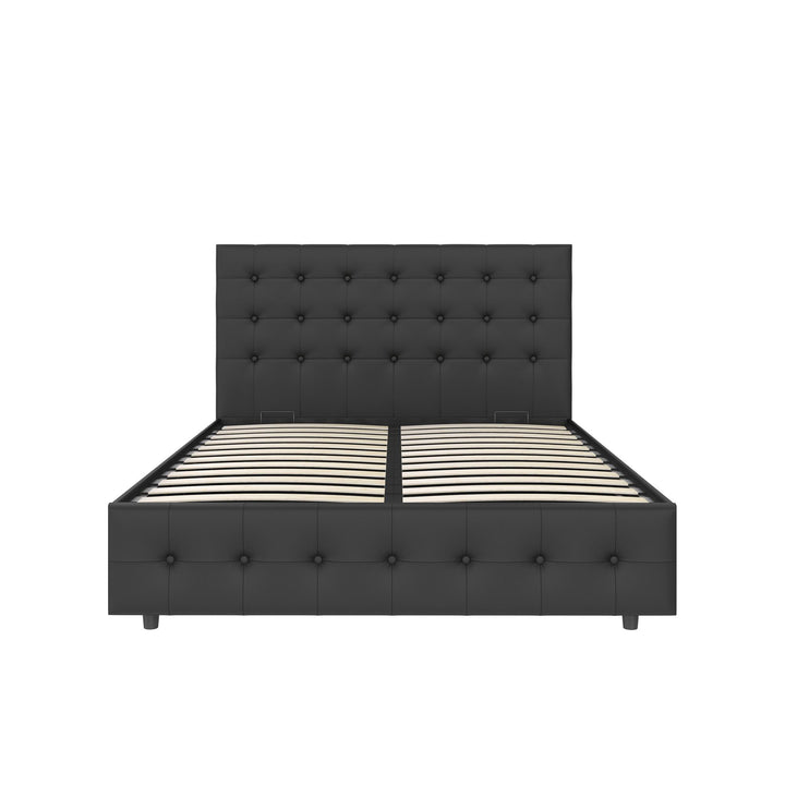 Cambridge Upholstered Bed with Gas Lift Storage Compartment - Black - Full