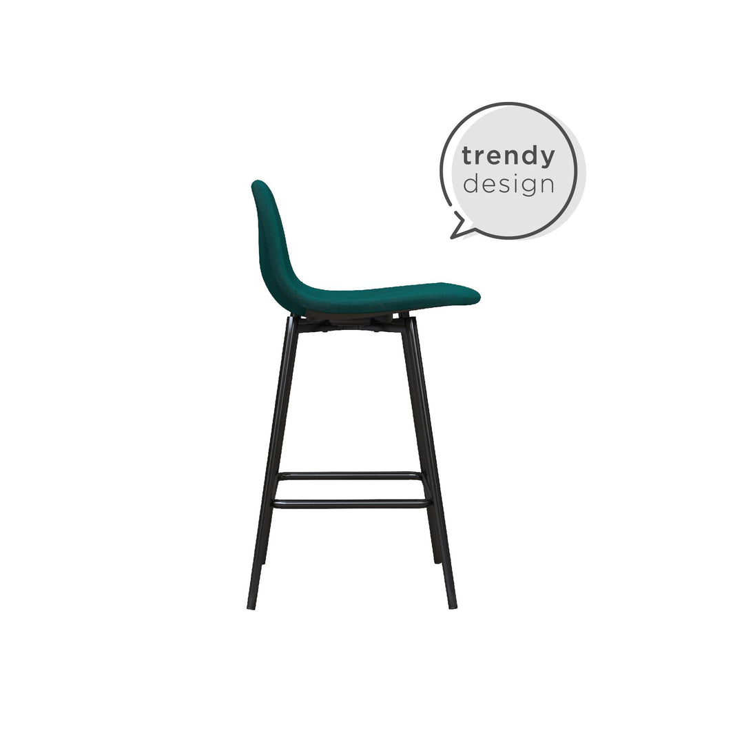 Brandon Upholstered Mid Century Modern Counter Height Bar Stool - Green