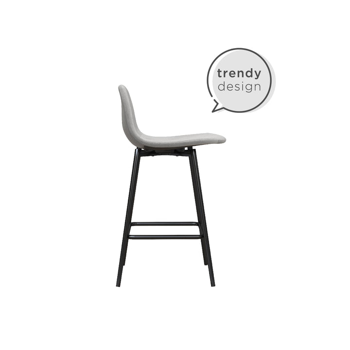 Brandon Upholstered Mid Century Modern Counter Height Bar Stool - Gray