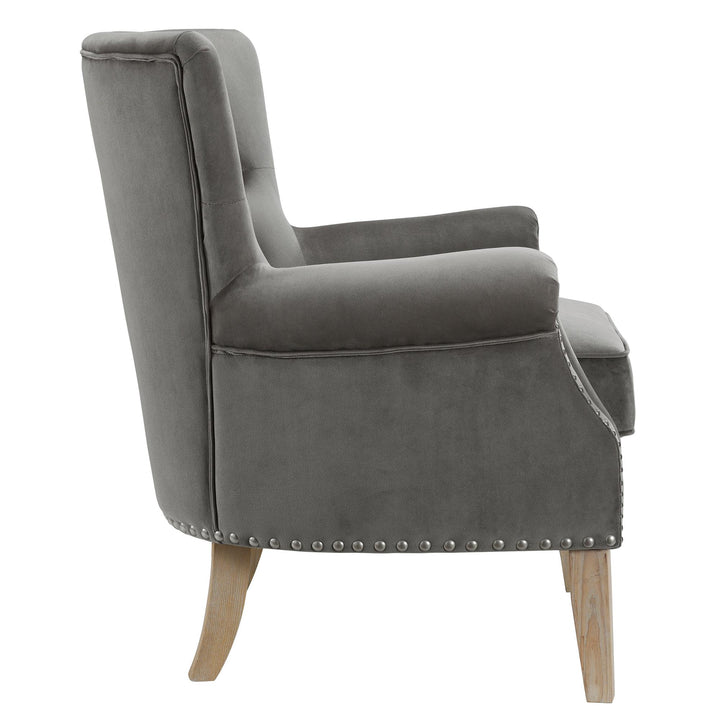 Button Tufted Accent Chair - Gray