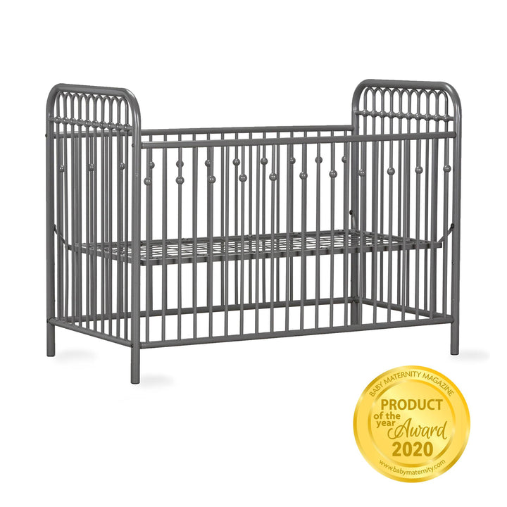 Monarch Hill Ivy Metal Crib Adjusts to 3 Different Heights - Gray