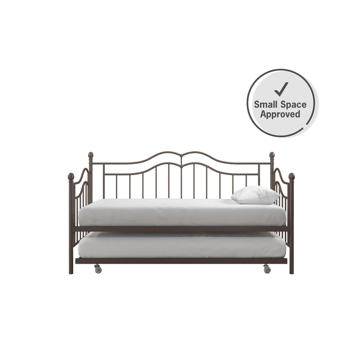 Tokyo Metal Daybed and Trundle Set with Metal Slats - Bronze - Twin