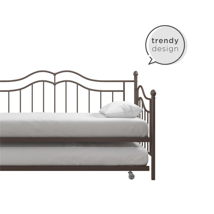 Tokyo Metal Daybed and Trundle Set with Metal Slats - Bronze - Twin