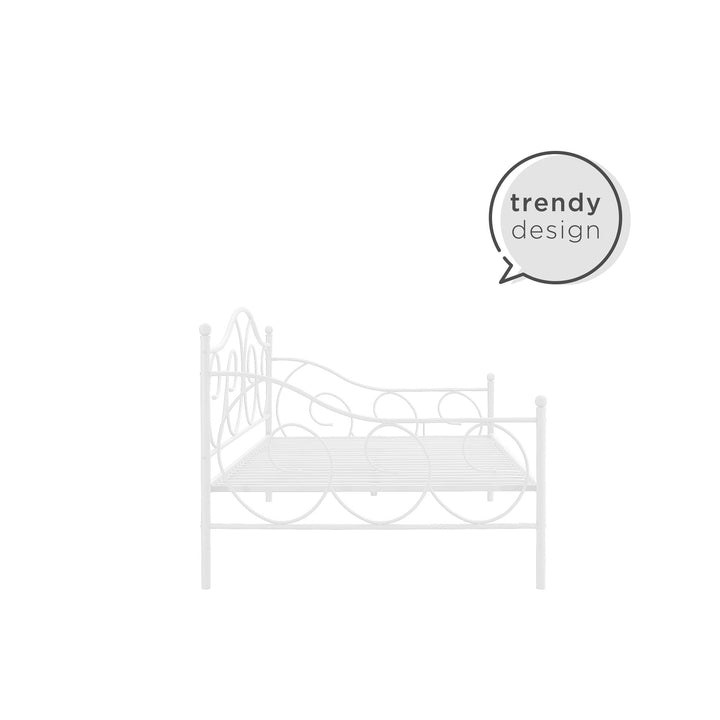 Victoria Metal Daybed with 15 Inch Clearance for Storage - White - Full