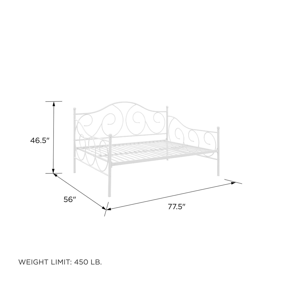 Victoria Metal Daybed with 15 Inch Clearance for Storage - White - Full