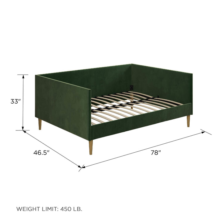 Franklin Mid Century Upholstered Daybed Contemporary Design - Green - Full