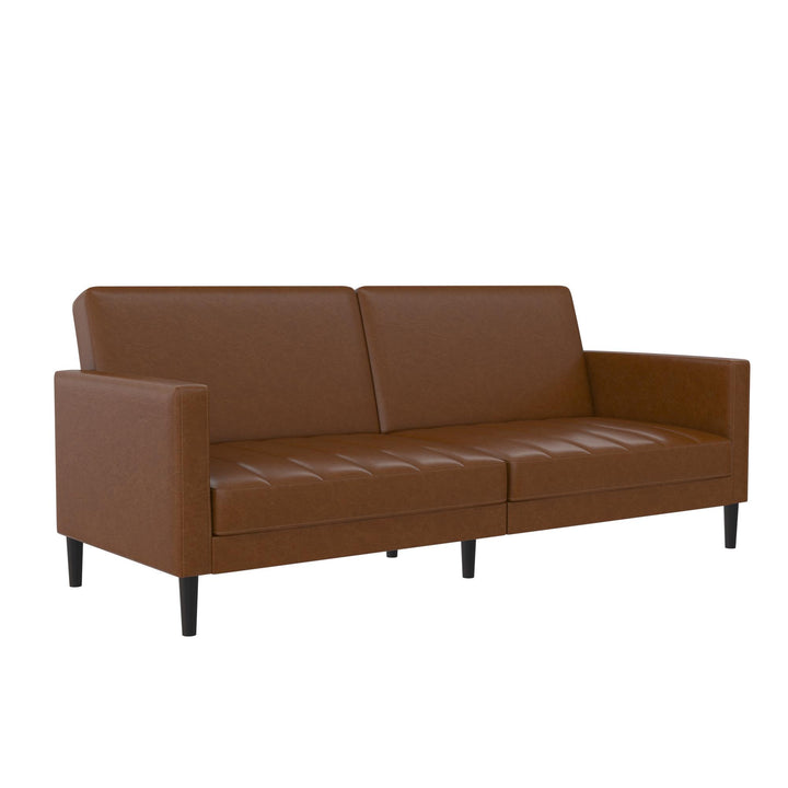 Farnsworth Futon - Camel Faux Leather