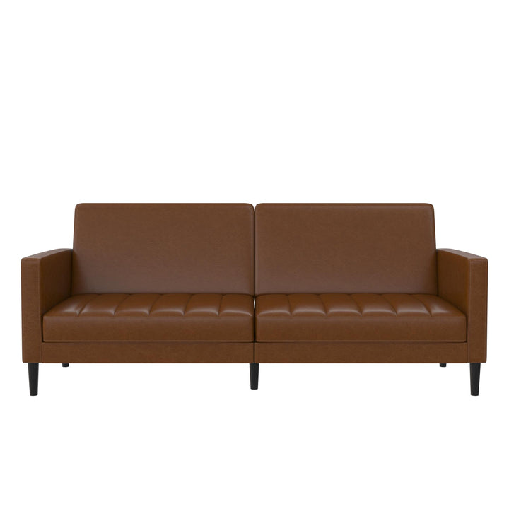 Farnsworth Futon - Camel Faux Leather