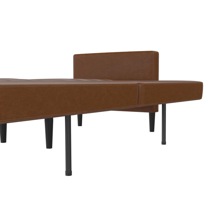 Farnsworth Futon - Camel Faux Leather