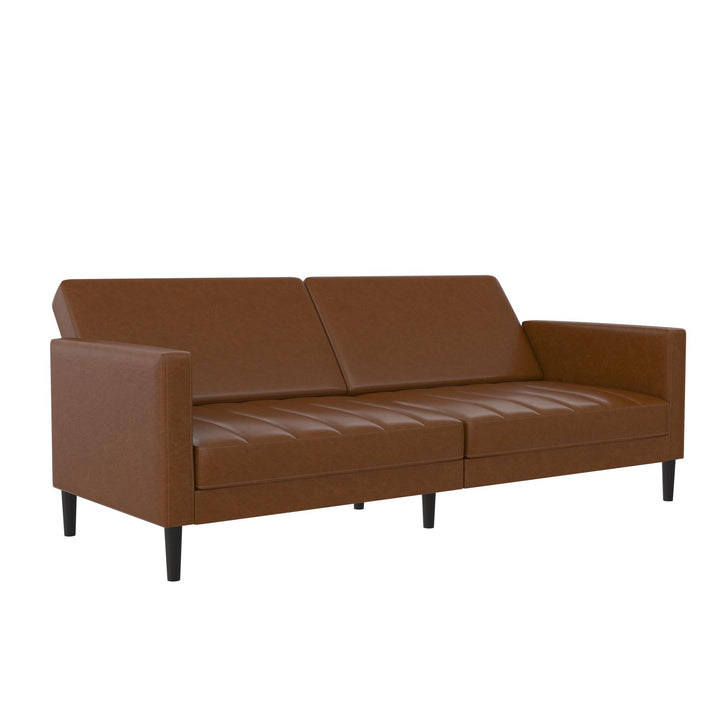 Farnsworth Futon - Camel Faux Leather