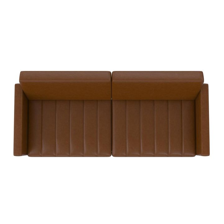 Farnsworth Futon - Camel Faux Leather