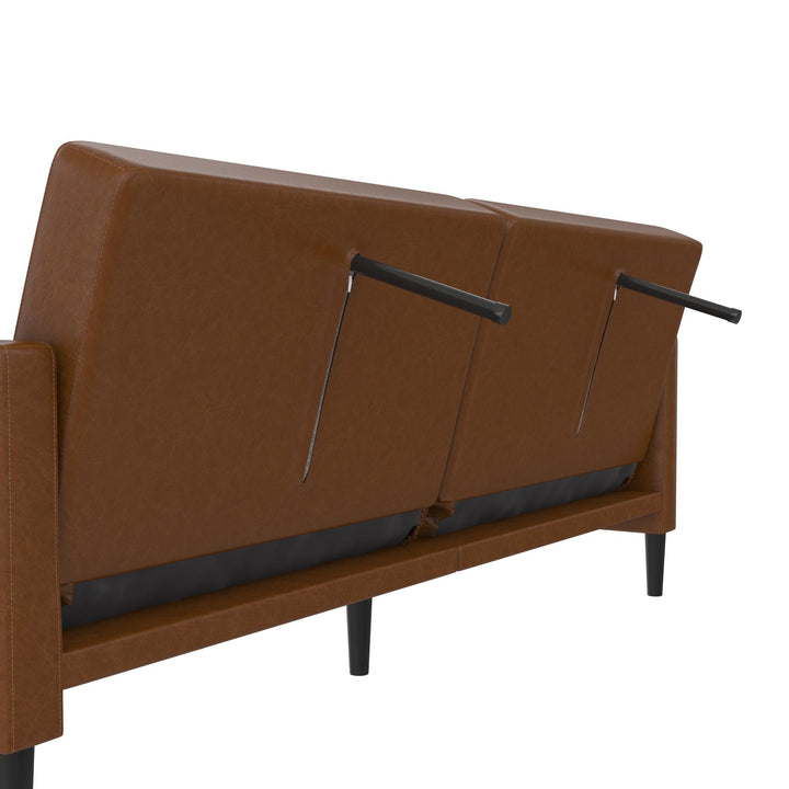 Farnsworth Futon - Camel Faux Leather