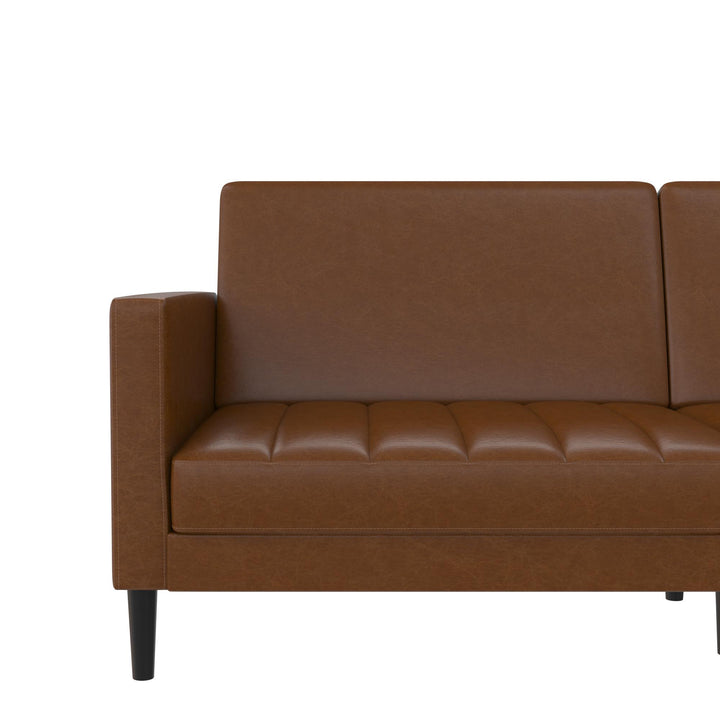 Farnsworth Futon - Camel Faux Leather