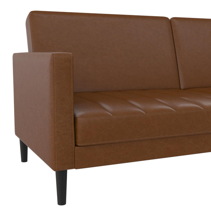 Farnsworth Futon - Camel Faux Leather