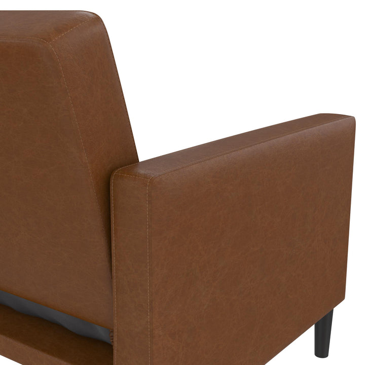 Farnsworth Futon - Camel Faux Leather