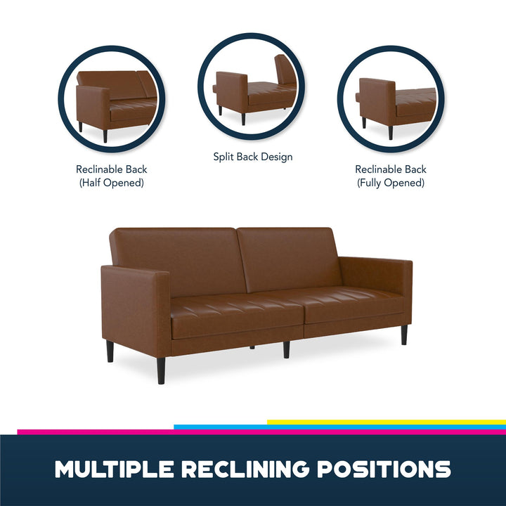 Farnsworth Futon - Camel Faux Leather