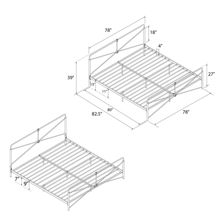 Bradford Metal Bed - Black - King