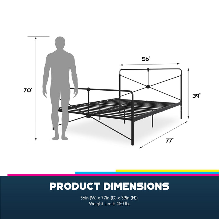 Bradford Metal Bed - Black - Full