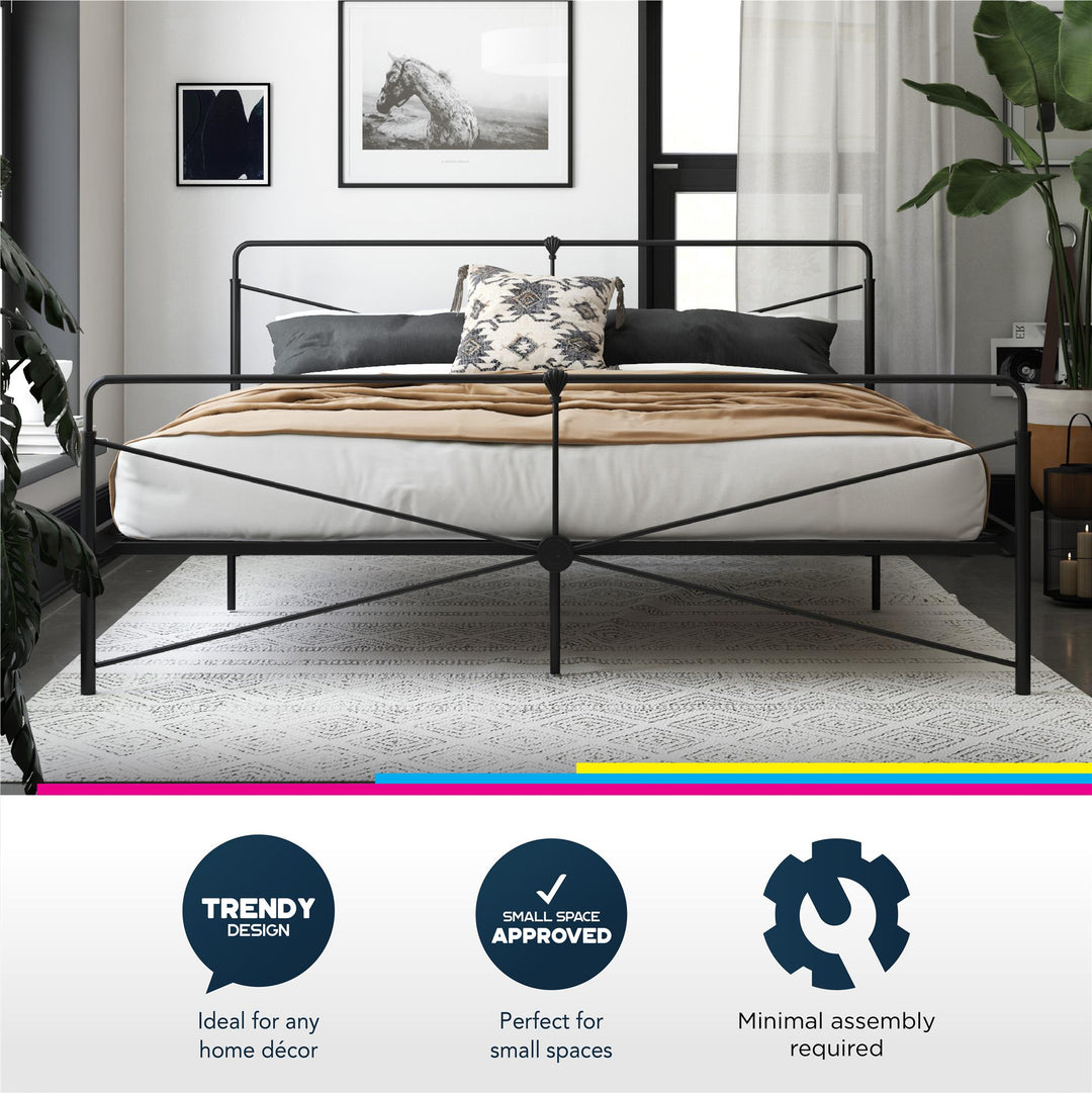 Bradford Metal Bed - Black - King