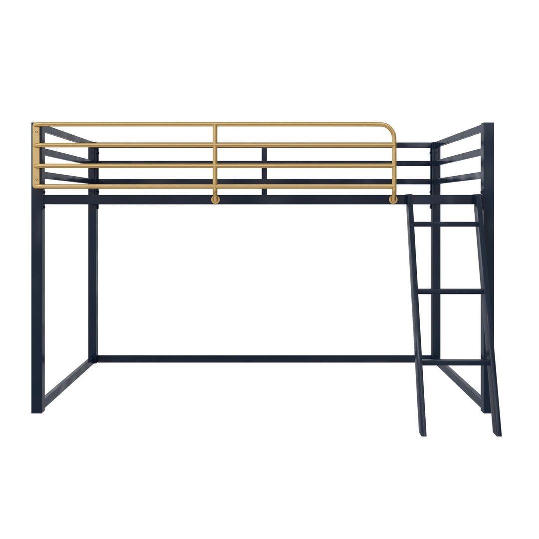 Monarch Hill Haven Metal Junior Loft Bed with Angled Ladder - Navy - Twin