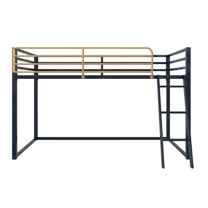 Monarch Hill Haven Metal Junior Loft Bed with Angled Ladder - Navy - Twin