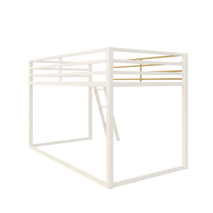 Monarch Hill Haven Metal Junior Loft Bed with Angled Ladder - White - Twin