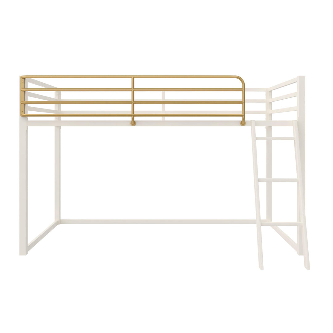 Monarch Hill Haven Metal Junior Loft Bed with Angled Ladder - White - Twin
