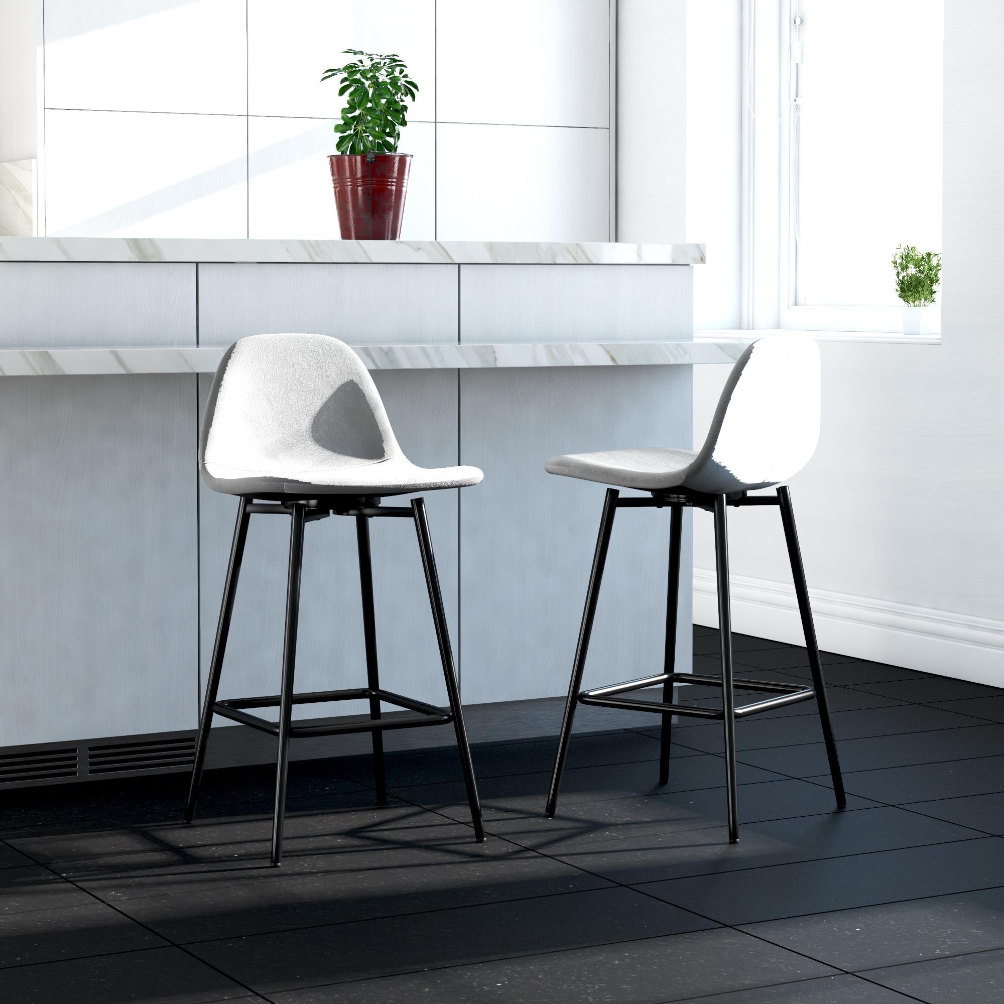 Coltin Upholstered Kitchen Counter Stool with Metal Legs RealRooms