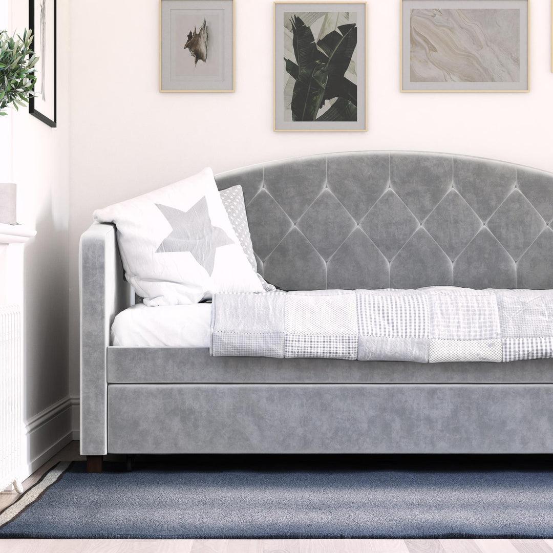 Ilena Upholstered Daybed with Trundle - Light Gray - Twin-Over-Twin
