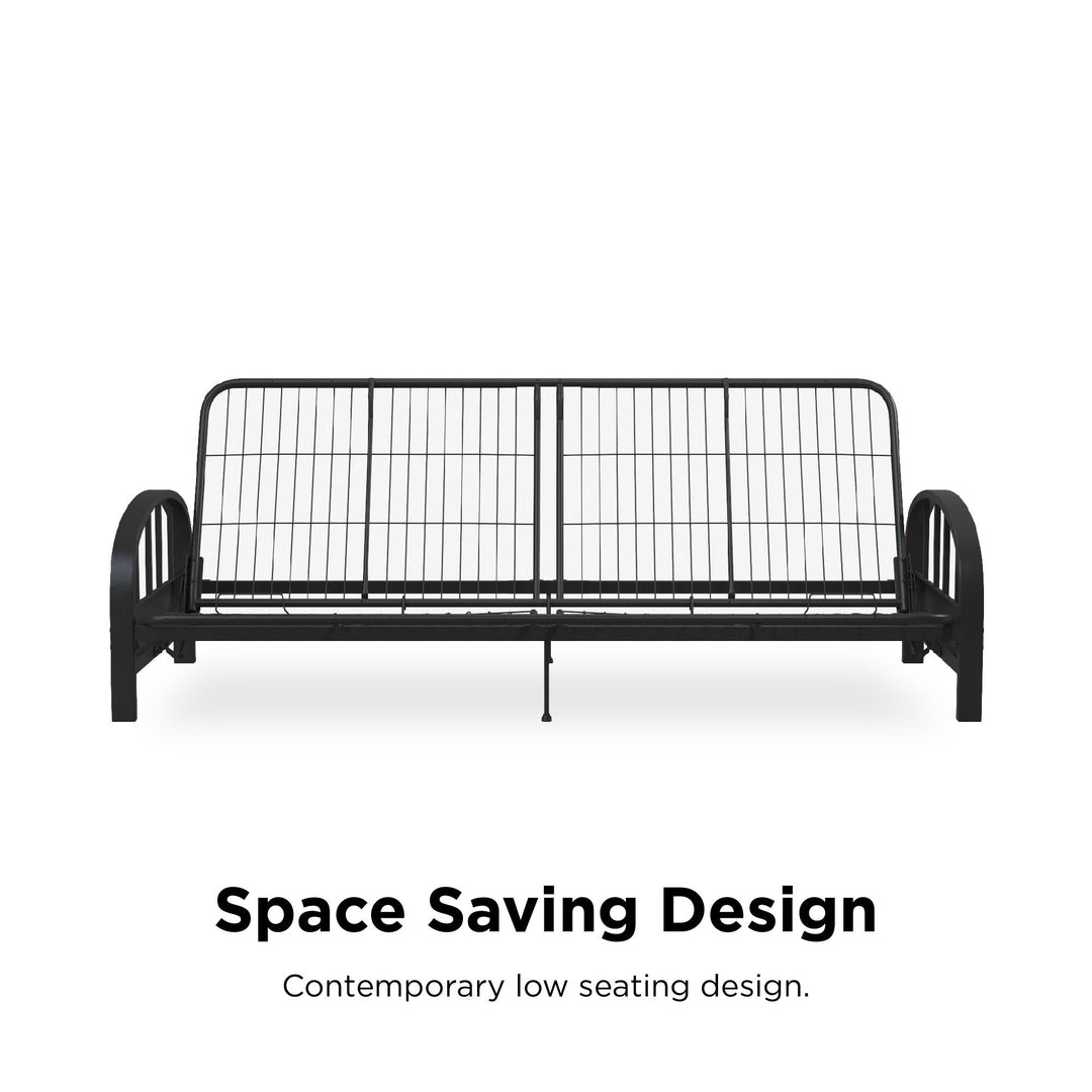 Ailee Metal Full Size Futon Frame with Multiple Reclining Positions - Black