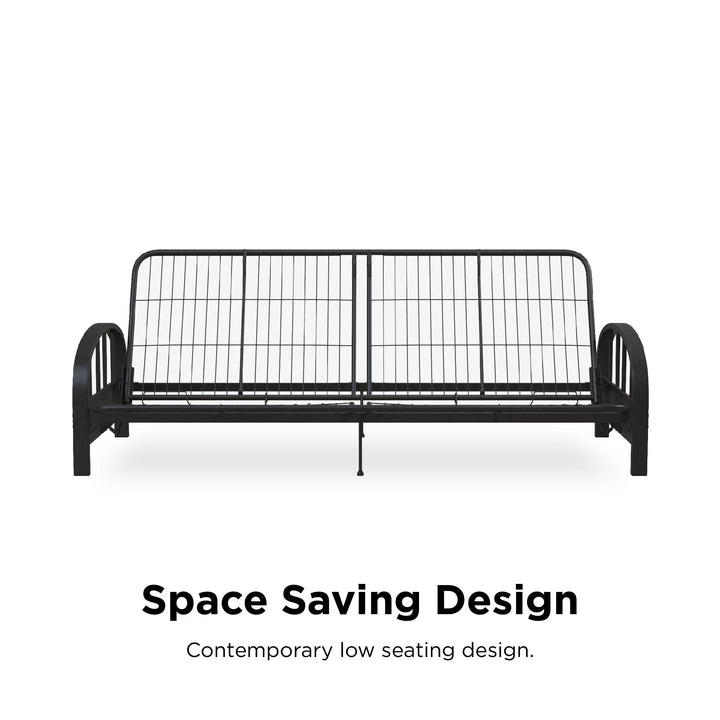 Ailee Metal Full Size Futon Frame with Multiple Reclining Positions - Black
