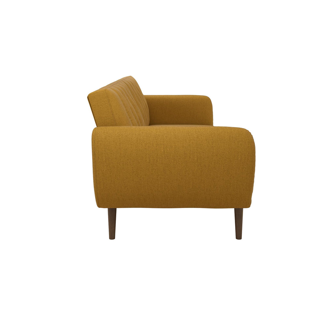 Futon with curved armrests -  Mustard