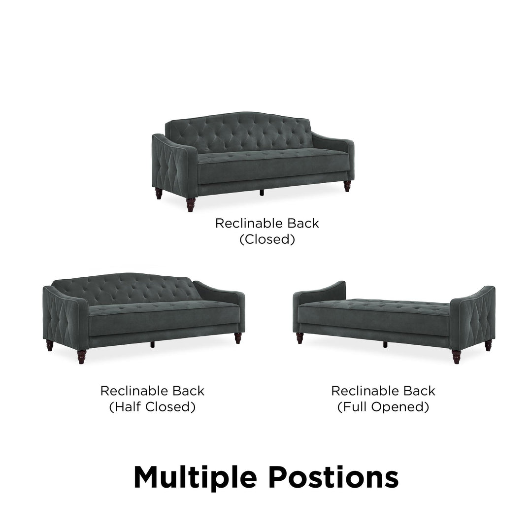 Vintage Tufted Sofa Sleeper II - Dark Gray