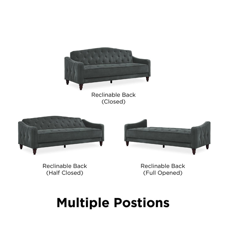 Vintage Tufted Sofa Sleeper II - Dark Gray