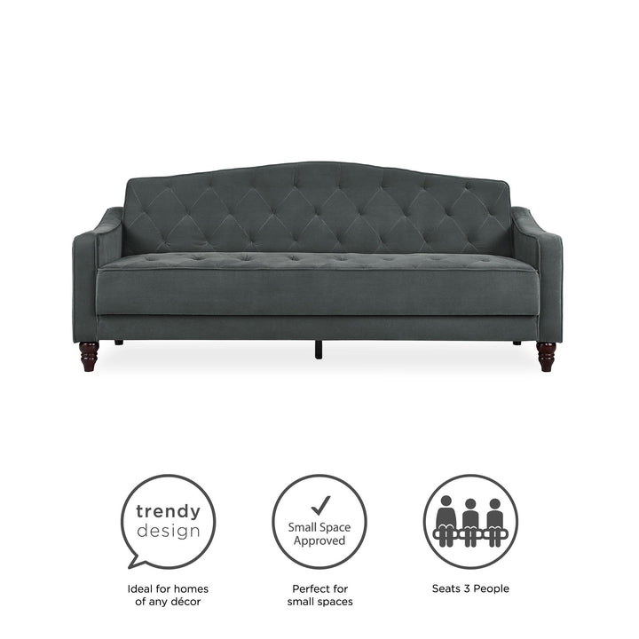 Vintage Tufted Sofa Sleeper II - Dark Gray