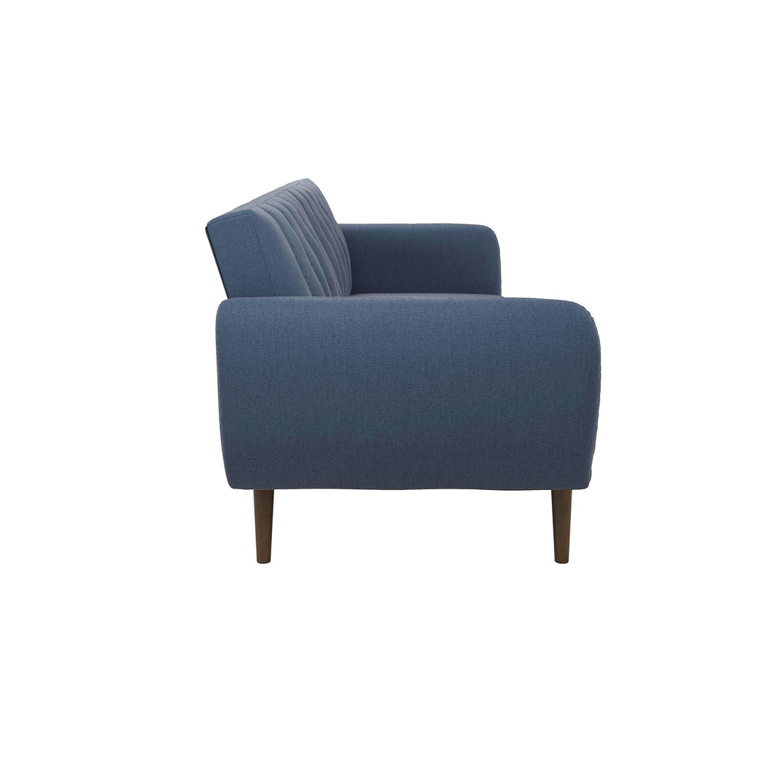 Brittany futon with stylish armrests -  Navy Linen