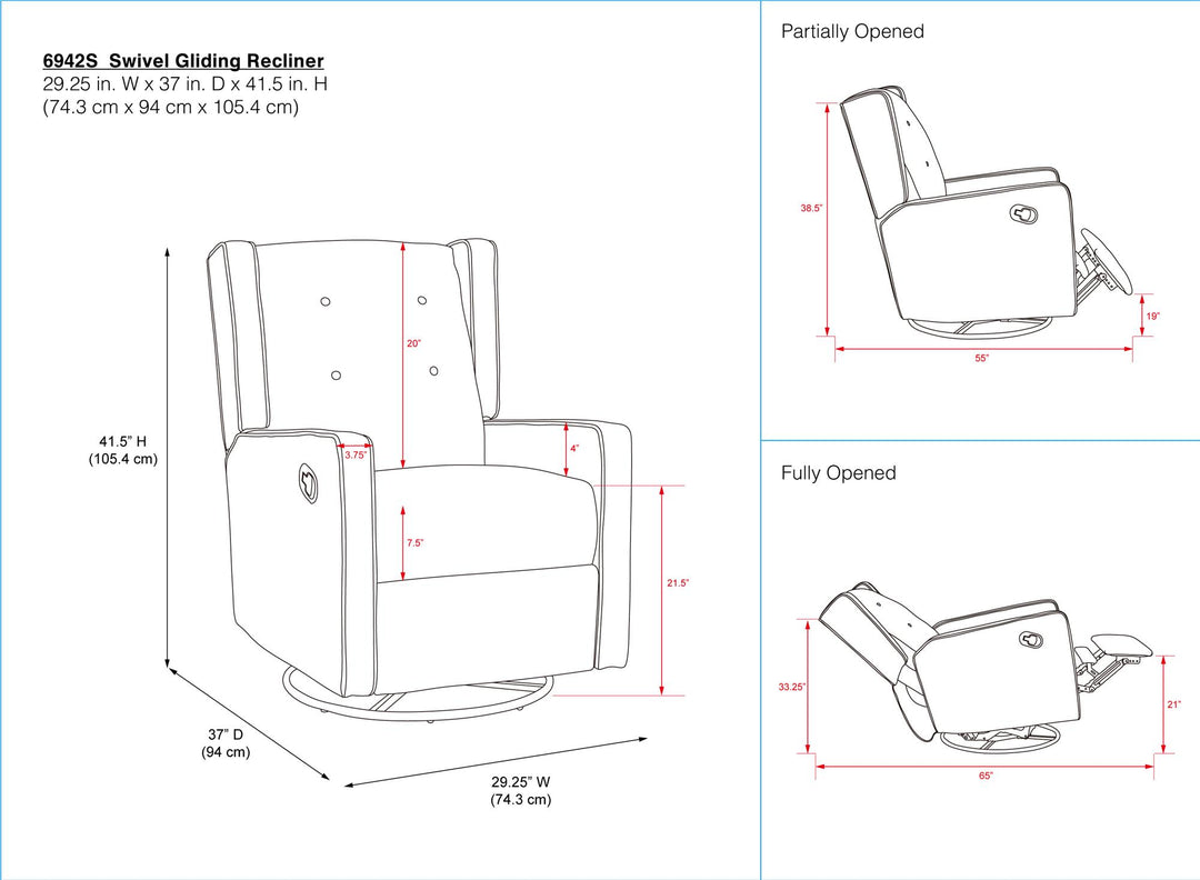 Best Mikayla Swivel Glider Recliner -  White