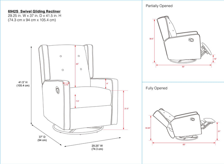 Best Mikayla Swivel Glider Recliner -  White