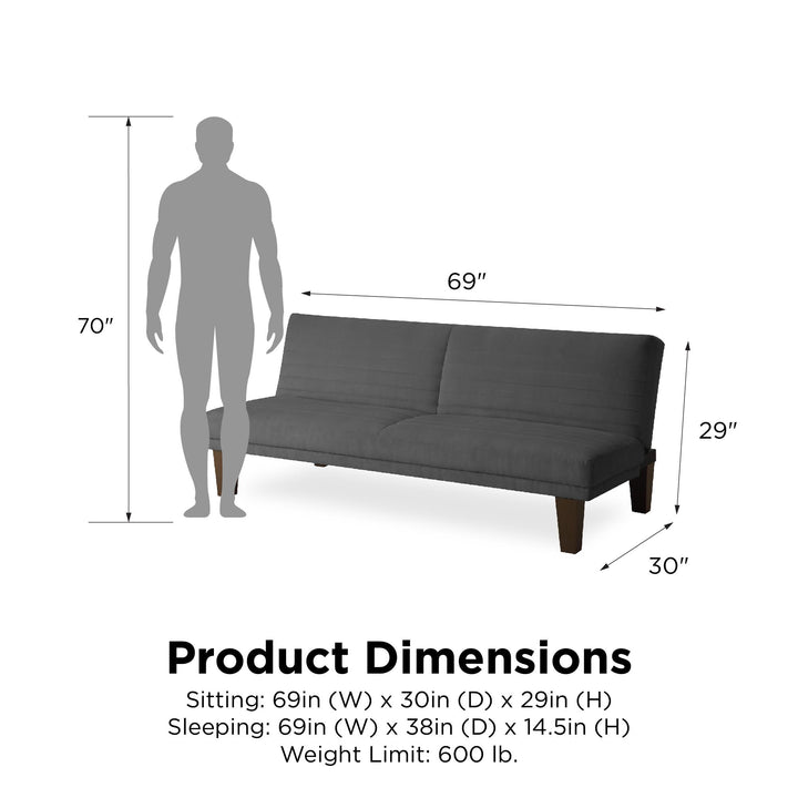 Convertible Futon with Stylish Design -  Gray
