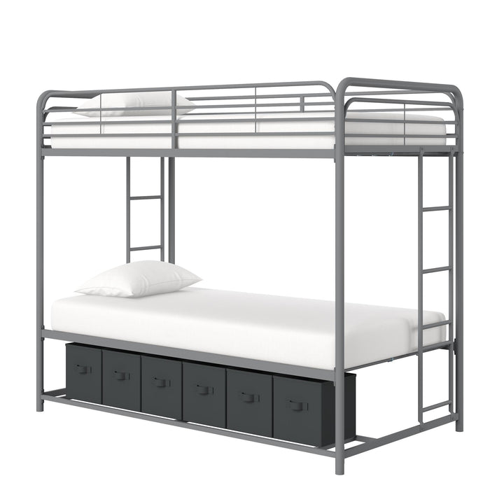 Metal frame bunk with space saving -  Silver 