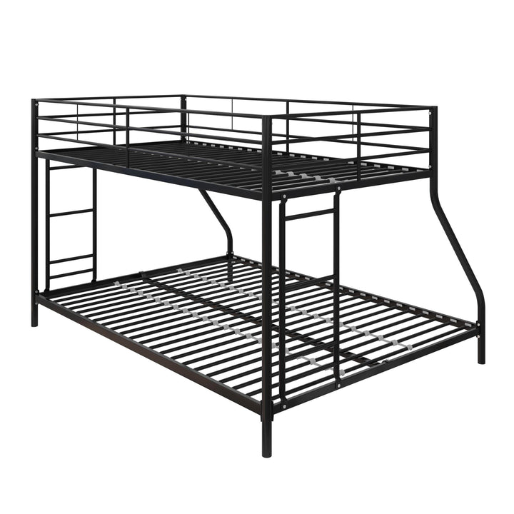 twin over full bunk bed metal - Black - Twin-Over-Full