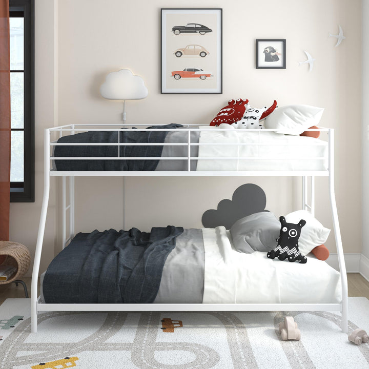 twin over full size bunk bed - White - Twin-Over-Full