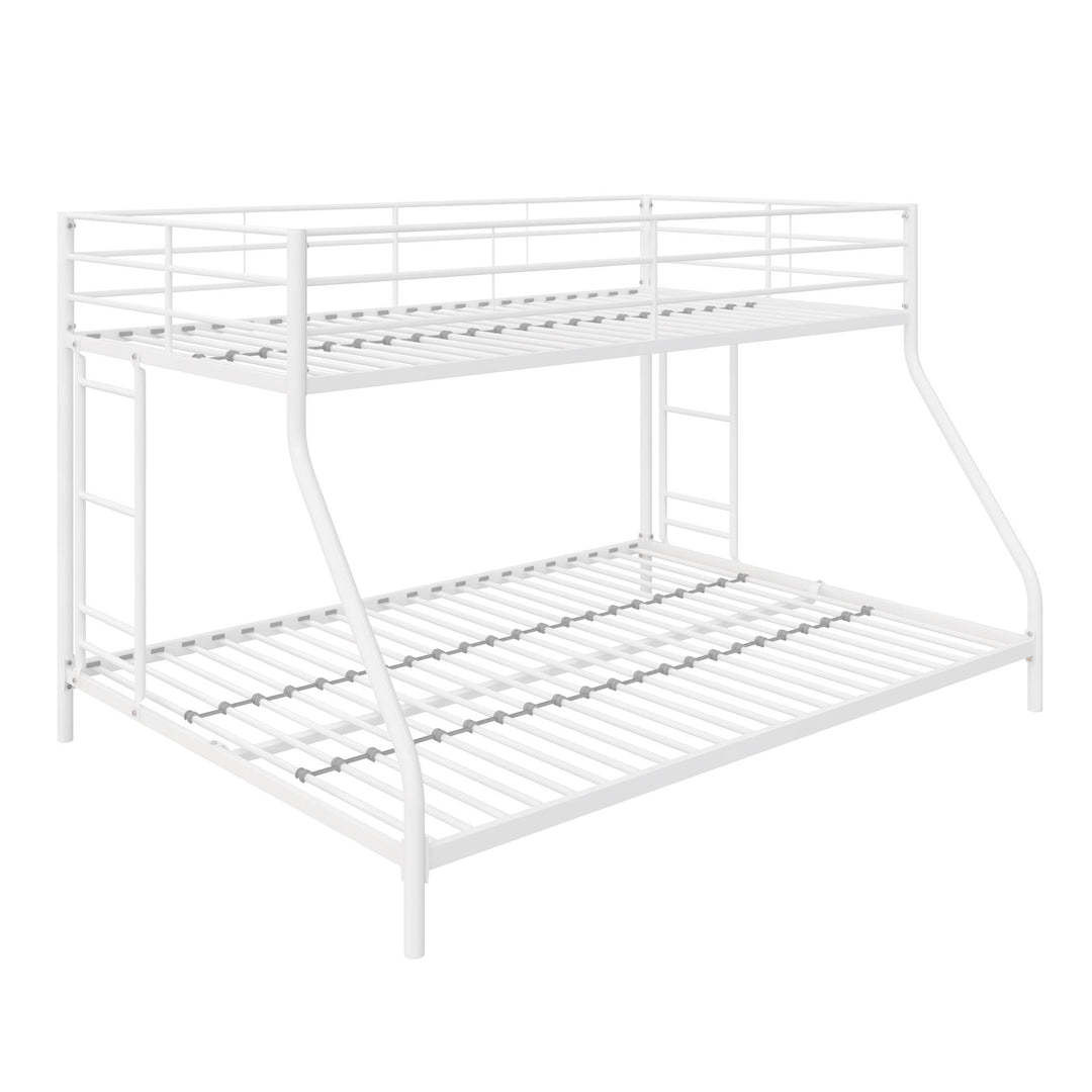 twin over full metal bunk bed - White - Twin-Over-Full